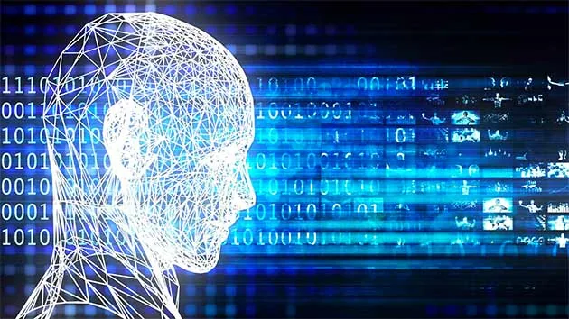 Visage numérique illustrant l’analyse et l’expertise web